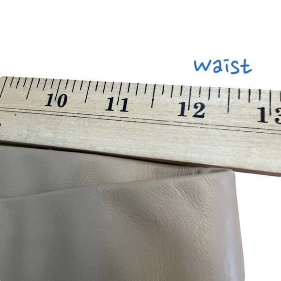 Jason Wu Beige Vegan Leather Split Hem Ankle Pants Size 25 - Picture 5 of 10